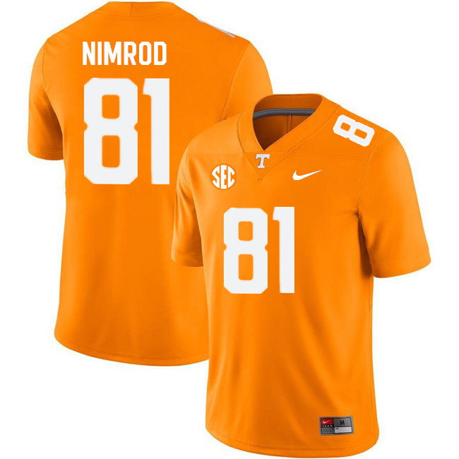 Men #81 Chas Nimrod Tennessee Volunteers College Football Jerseys Stitched Sale-Orange